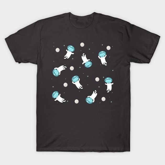 Cute cats floating in space T-Shirt by Purrfect